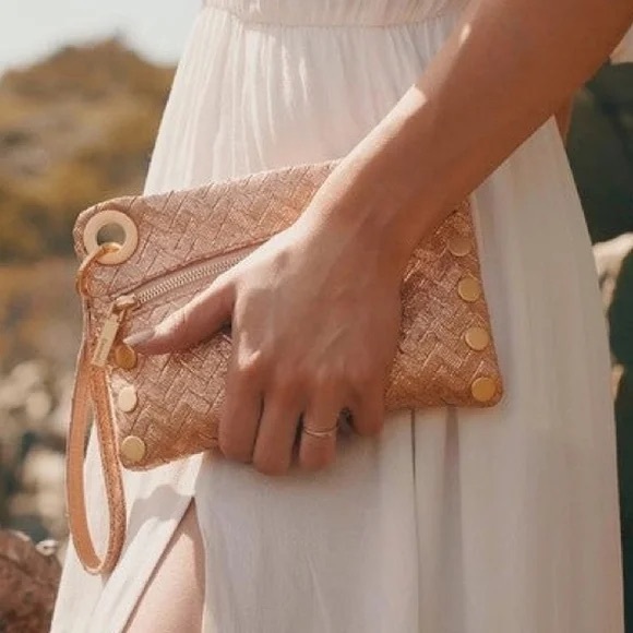 Hammitt Nash Sockeye Rose Gold Crossbody Bag Purse